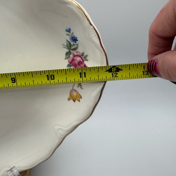 Vintage Hazel by Scio Elegant Floral Oval Serving Platter with Gold Trim USA - Picture 10 of 15